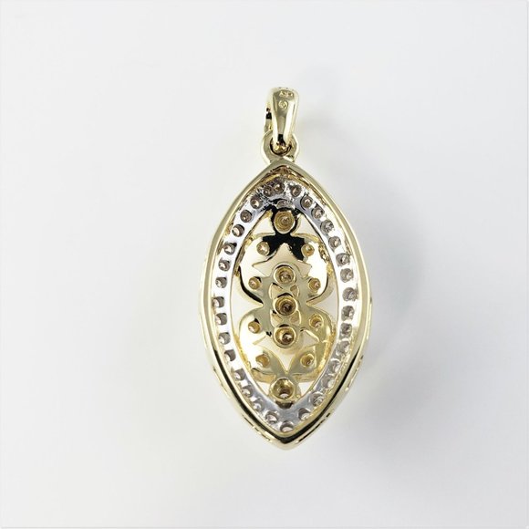 14 Karat Yellow and White Gold Diamond Pendant - Picture 5 of 9